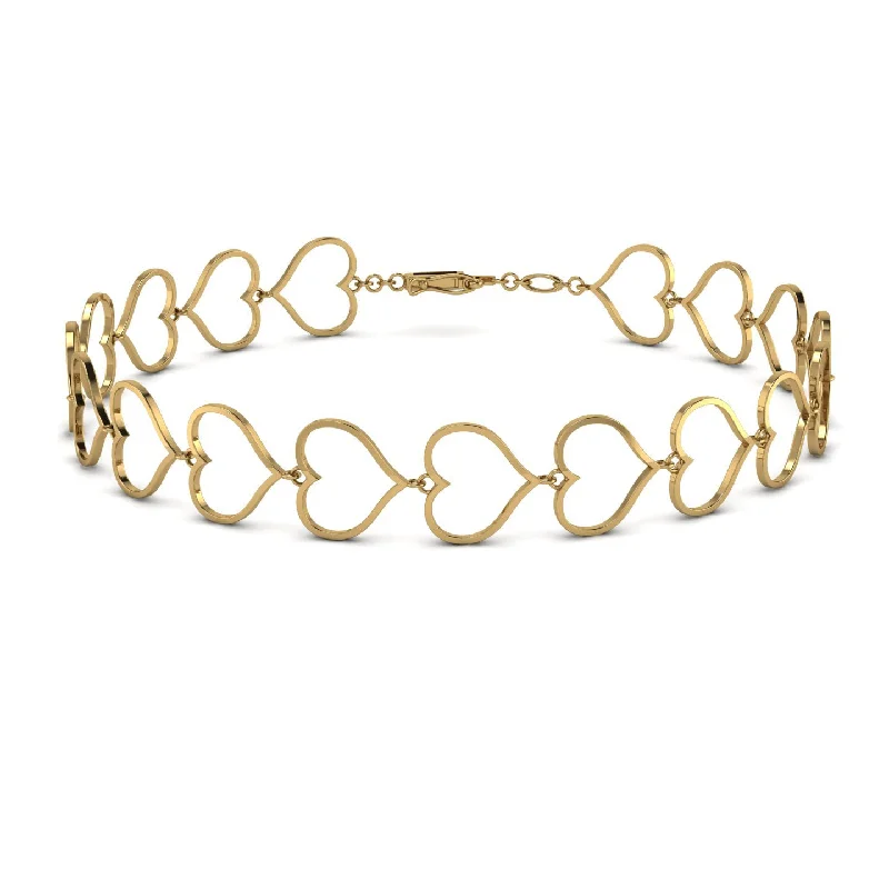 Ladies bracelets ethnic patterns-Hear Gold Minimalist Bracelet - Kenley No. 1