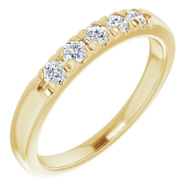 Ladies rings viral designs-14K Yellow 1/3 CTW Natural Diamond Anniversary Band