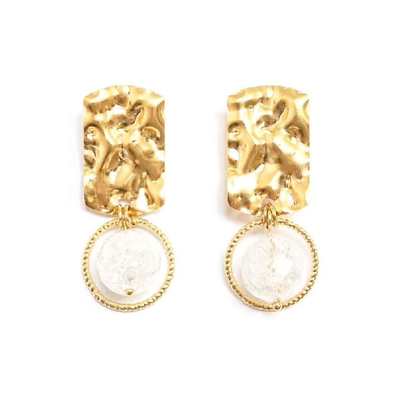 Ladies earrings collectible items-Sylvia Gold Earrings