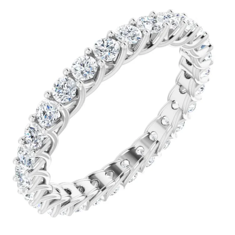 Ladies rings investment value-14K White 1 3/8 CTW Diamond Eternity Band