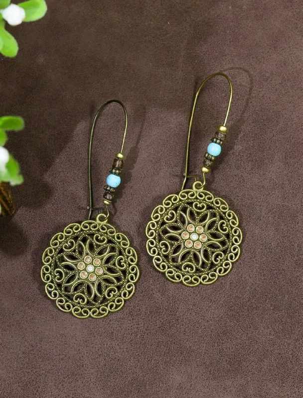 Ladies earrings daily wear-Geometric Drop Earrings