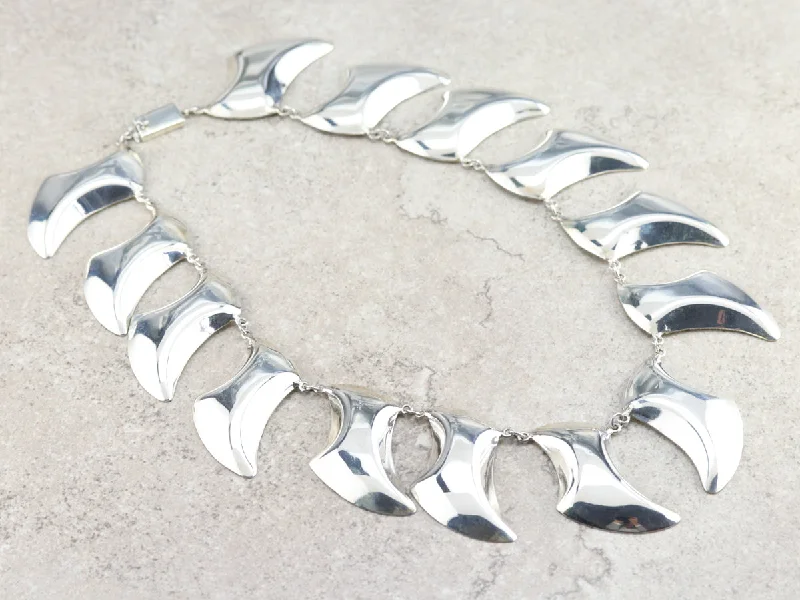 Ladies rings Valentine’s Day-Modern Sterling Silver Necklace