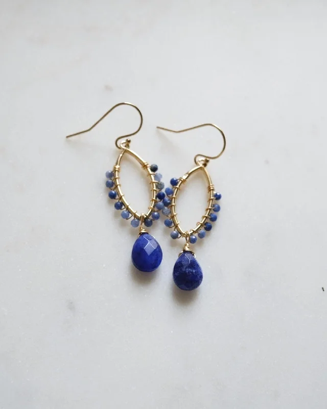 Ladies earrings gift options-Blue sapphire ritual earrings