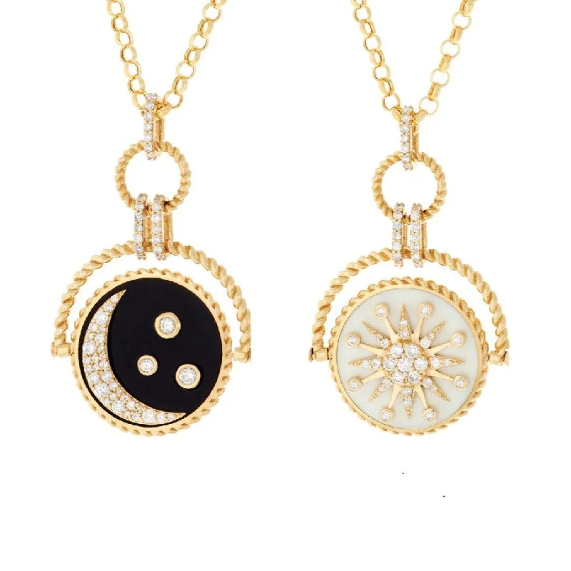 Ladies rings everyday wear-Double-Sided Shining Star Necklace