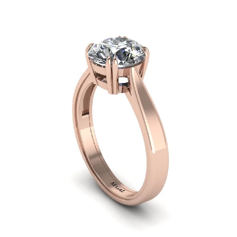 Ladies engagement rings oval shapes-Diamond 14K Gold Solitaire Engagement Ring - Allie No. 2