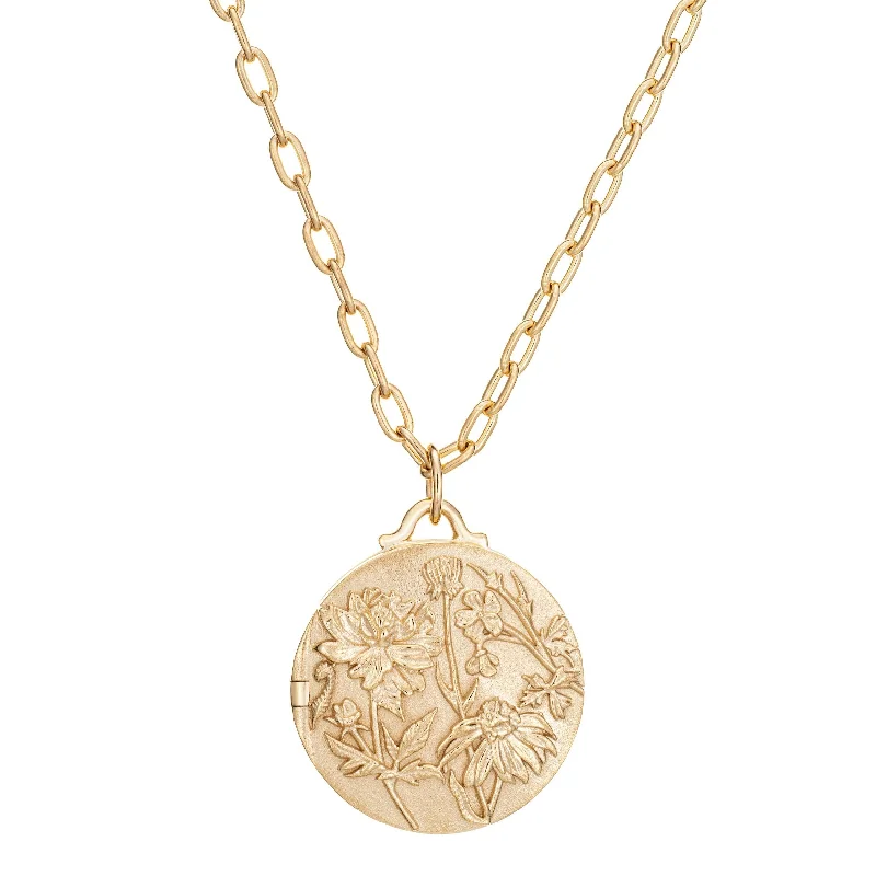 Ladies rings rose gold-Botanical Locket Necklace