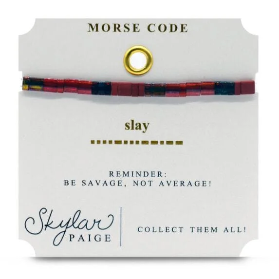 Ladies bracelets global brands-Slay - Morse Code Tila Beaded Bracelet