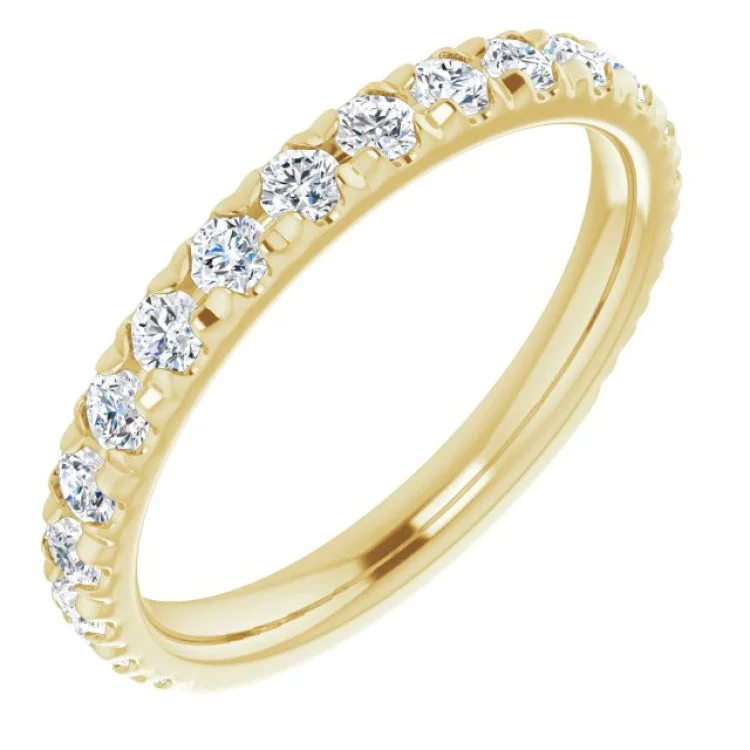 Ladies rings colorful stones-14K Yellow 3/4 CTW Natural Diamond French-Set Anniversary Band