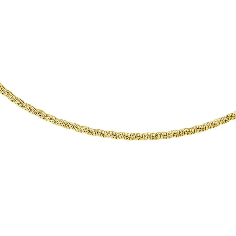 Ladies rings age suitability-Gold Plated 925 Sterling Silver Layer Twisted Omega Spring Chain Gold Plated 3mm - CH912 GP