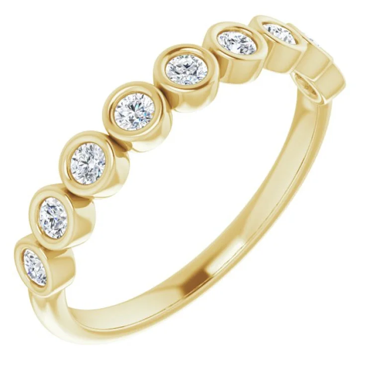 Ladies rings geometric patterns-14K Yellow 1/4 CTW Natural Diamond Anniversary Band