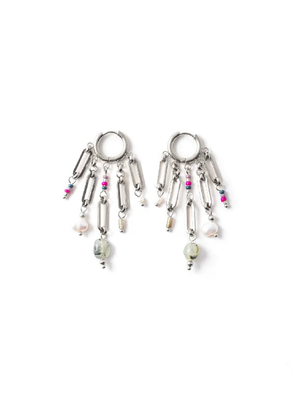 Ladies earrings chandelier looks-Canopia Silver Earrings