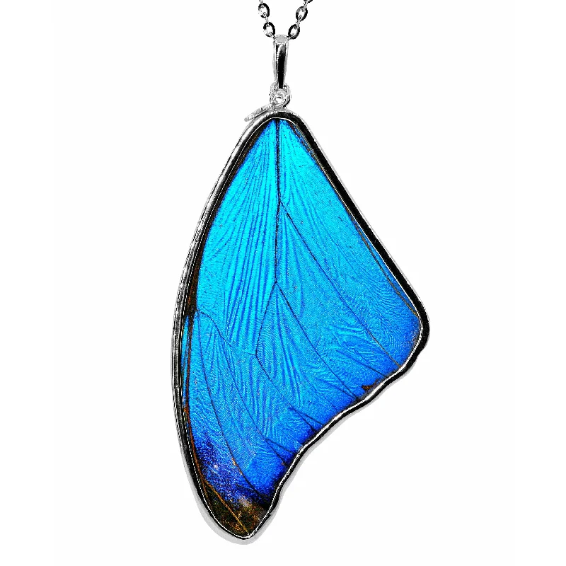 Ladies rings ring finger-Morpho Large Butterfly Wing Necklace