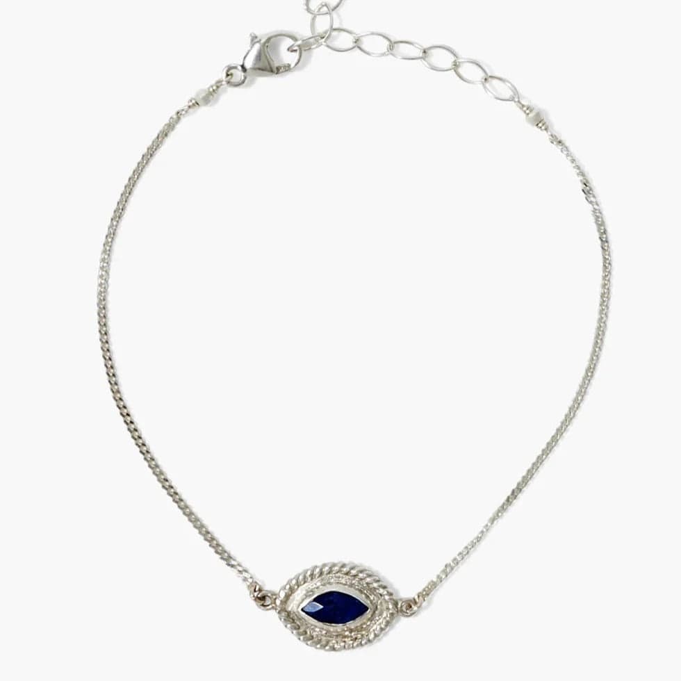 Ladies bracelets 2025 trends-Mariya Evil Eye Bracelet Lapis