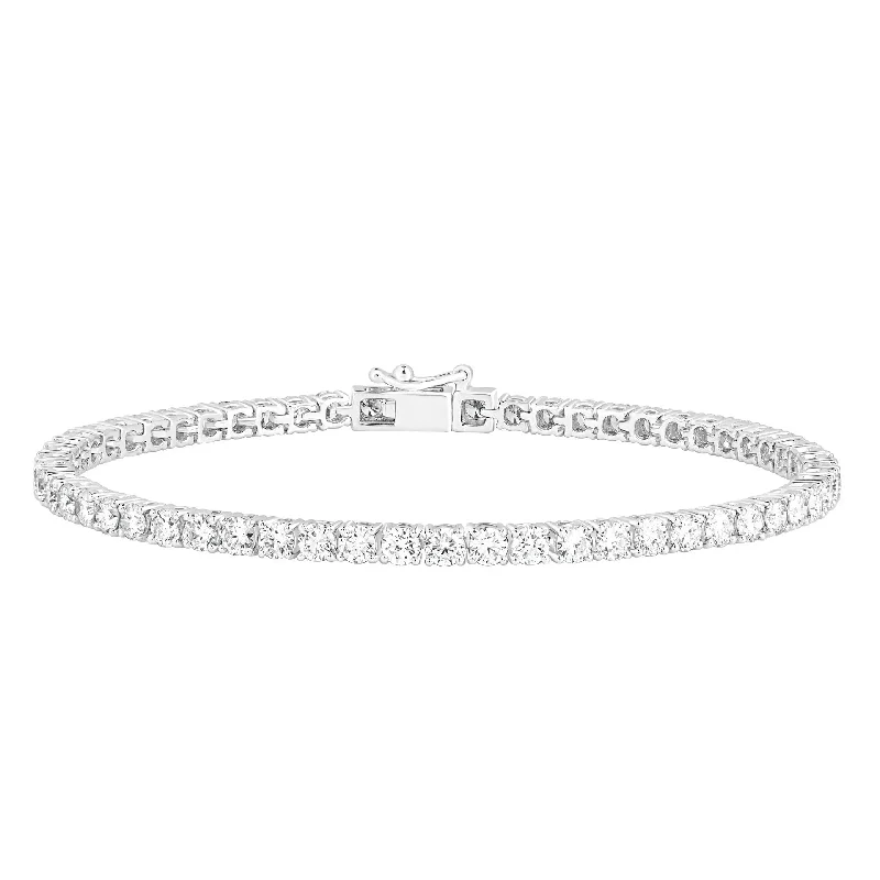 Ladies bracelets social media picks-White Gold Diamond Tennis Bracelet