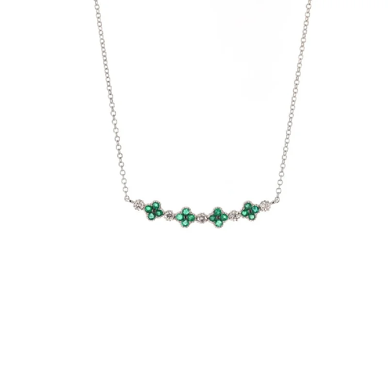 Ladies rings sister sets-Emerald & Diamond Necklace | M10278623