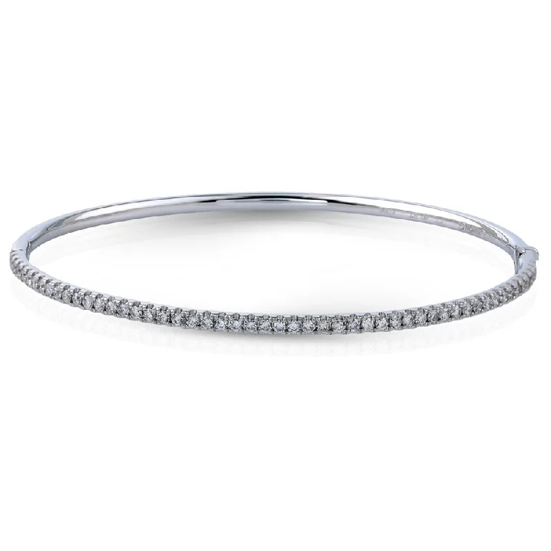 Ladies bracelets birthday surprises-Simon G. Diamond Tennis Bracelet Bangle 18K White Gold .84 Carats MB1432