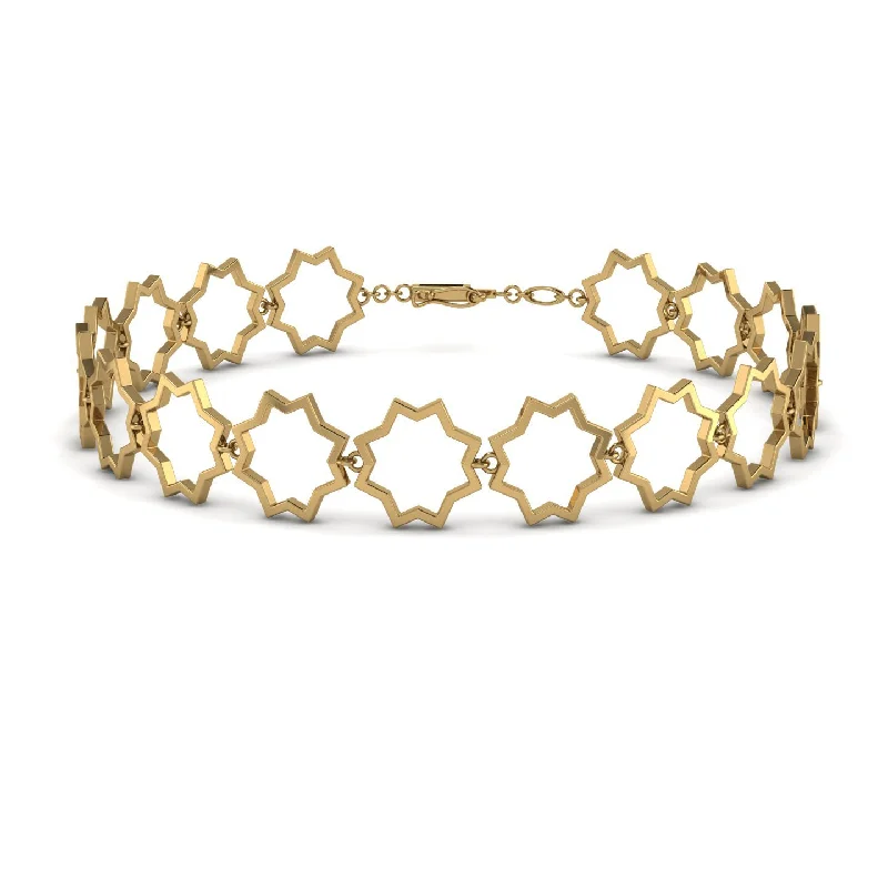 Ladies bracelets creative pieces-Open Star Gold Bracelet - Lara No. 1