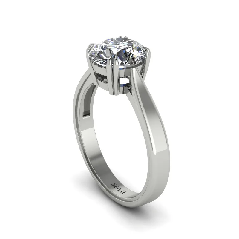 Ladies engagement rings round cut-Diamond 14K Gold Solitaire Engagement Ring - Allie No. 3